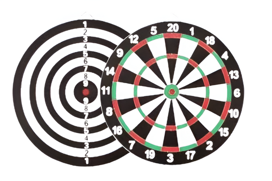 both sides of dart board