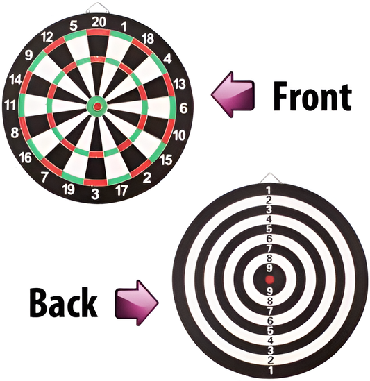 front back dart board detail